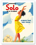 Solo Margarine - With Vitamins - Always Nice and Fresh - Girl with Yellow Dress - Giclée Art Prints & Posters