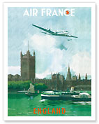 England - The River Thames and The Palace of Westminster, London - Fine Art Prints & Posters