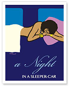 A Night in a Sleeper Car Train - French National Railways SNCF - Giclée Art Prints & Posters