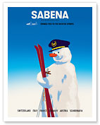 Sabena Brings You to The Winter Sports - Sabena Belgian World Airlines - Fine Art Prints & Posters