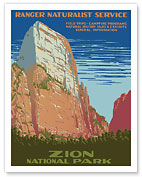 Zion National Park - Great White Throne Mountain - Ranger Naturalist Service - Fine Art Prints & Posters