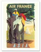 Asia - Asian Elephant with Mahout Rider - Fine Art Prints & Posters