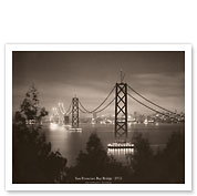 San Francisco Bay Bridge at Night - 1935 - Giclée Art Prints & Posters