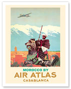 Casablanca, Morocco - Air Atlas - Moroccan Horse Rider - c. 1950 - Fine Art Prints & Posters