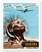 Belgium - Sabena Airlines - Belgian Congo - South Africa - c. 1950 - Fine Art Prints & Posters