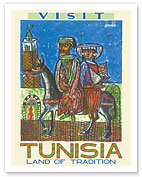 Visit Tunisia - Land of Traditions - North Africa - c. 1954 - Fine Art Prints & Posters