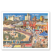 Middle West County Fair - United Air Lines - c. 1950's - Fine Art Prints & Posters