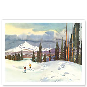 Mt. Thielsen, Oregon - Snow Hunters - United Air Lines - c. 1958 - Fine Art Prints & Posters
