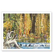 Pacific Northwest - Secluded Waters - United Air Lines - c. 1958 - Fine Art Prints & Posters