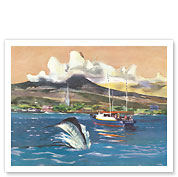 Kona Coast, Hawaii - Marlin Fishing - United Air Lines - c. 1958 - Fine Art Prints & Posters