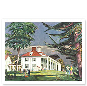 Mt. Vernon, Virginia - George Washington's Home - United Air Lines - c. 1950's - Fine Art Prints & Posters