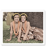 Young Hawaiian Sisters - Hula Dancers - c. 1935 - Fine Art Prints & Posters