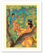 Kimo Meets Lani - Book Plate From Kimo, A Story of Hawaii - c. 1928 - Fine Art Prints & Posters