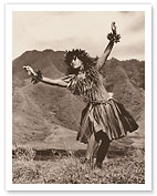 Hawaiian Hula - Dance To Aina (The Land) III - c. 1960's - Giclée Art Prints & Posters