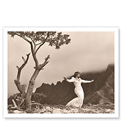 Hula ‘auana (Modern Style) Hawaiian Dancer - c. 1960's - Fine Art Prints & Posters