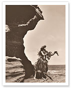 Lei To The Sea - Hawaiian Hula Dancer - c. 1960's - Giclée Art Prints & Posters