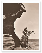 Lei To The Sea - Hawaiian Hula Dancer - c. 1960's - Fine Art Prints & Posters