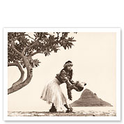 Chinaman's Hat - Hawaiian Hula Dancer - c. 1960's - Giclée Art Prints & Posters