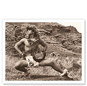 Alan Houghton  1960s Vintage Travel Poster Print Hawaiian Hula Dancer Ipu IV 