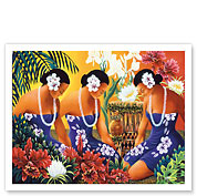 Silent Preparation, Hawaiian Hula Dancers - Fine Art Prints & Posters