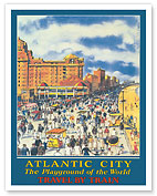 Atlantic City - Playground of the World - Travel By Train - c. 1932 - Giclée Art Prints & Posters