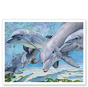 Five Dolphins (‘Elima Mau Nai‘a) - Hawaiian Bottlenose - Fine Art Prints & Posters