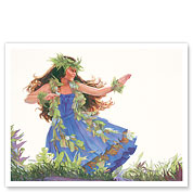 Blue Hula (Ka Hula Uliuli) - Hawaiian Dancer - Fine Art Prints & Posters