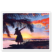 Sunset Glow (Ke Alaula) - Hawaiian Hula Dancer - Fine Art Prints & Posters