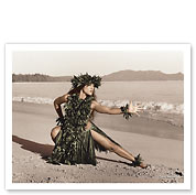 Dance of the Turtle, Hawaiian Hula Dancer - Fine Art Prints & Posters