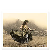 Swaying Skirt, Hawaiian Hula Dancer - Giclée Art Prints & Posters
