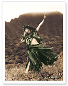 Primitive Hula, Hawaiian Hula Dancer - Giclée Art Prints & Posters
