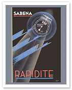 Speed (Rapidité) - Savoia-Marchetti Engine - Sabena Belgian World Airlines - c. 1938 - Fine Art Prints & Posters