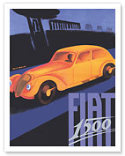 Fiat 1500 - The Appian Way (Ancient Rome Road) - c. 1935 - Giclée Art Prints & Posters