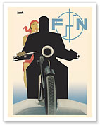 FN Motorcycles - Fabrique Nationale de Herstal - c. 1925 - Fine Art Prints & Posters