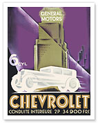 Chevrolet - General Motors, Fisher Building - Detroit, Michigan - c. 1932 - Giclée Art Prints & Posters
