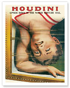Harry Houdini - Upside Down in the Water Torture Cell - c. 1913 - Fine Art Prints & Posters