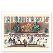 The Rink - Rockefeller Center, New York - United Air Lines - c. 1951 - Fine Art Prints & Posters