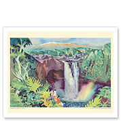 Rainbow Falls (Waiānuenue) - Hilo, Hawai‘i - United Air Lines - c. 1952 - Fine Art Prints & Posters
