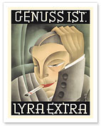 Pleasure is (Genuss Ist) Lyra Extra Cigarettes - c. 1932 - Fine Art Prints & Posters