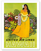 United Air Lines, Hawaii - The Lei Offering - Fine Art Prints & Posters