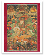 Tsangpa Karpo with the Conch-Shell Hair Knot - Worldly Protector Deity - Fine Art Prints & Posters