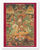 Tsangpa Karpo with the Conch-Shell Hair Knot - Worldly Protector Deity - Fine Art Prints & Posters
