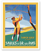 Sables-d’Or-les-Pins Resort - Brittany, France - Golf Player - c. 1926 - Fine Art Prints & Posters