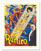 Don Ramiro - Spanish Magician - Death of Swords Illusion - c. 1920's - Fine Art Prints & Posters