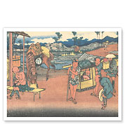 Kumagaya Station - from Sixty-nine Stations of Kiso Road - c. 1800's - Fine Art Prints & Posters