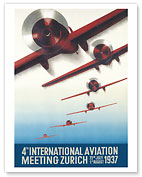 4th International Aviation Meeting - Zurich, Switzerland - c. 1937 - Fine Art Prints & Posters