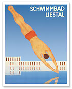 Liestal, Switzerland - Swimming Pool (Schwimmbad) - c. 1930 - Fine Art Prints & Posters