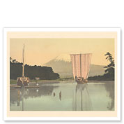 Mt. Fuji Japan - Ejiri Station - from Sixty-nine Stations of Kiso Road - c. 1895 - Fine Art Prints & Posters