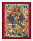 Vajrabhairava with Consort Vajravetali - Buddhist Tantric Deities - Giclée Art Prints & Posters