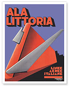 Ala Littoria - Italian National Airline - Linee Aeree Italiane - c. 1934 - Giclée Art Prints & Posters
